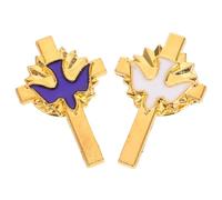 LIFKOME 2 pièces Broche Croix Vintage avec Oiseau de Paix pour Femmes Épingle Religieuse pour Communion Baptême et Décorations de Fête