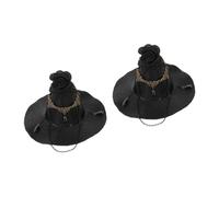 LIFKOME 2 Pièces Chapeau De Sorcière Cosplay Déguisement De Sorcière Chapeau De Sorcière Femme Chapeau De Costume De Fête Chapeau De Fête De Sorcière Chapeau De Sorcière De Fête Black