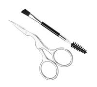 LIFKOME 2 pièces Ciseaux à Sourcils et Brosse de Toilettage Acier Inoxydable Antidérapant Kit Professionnel pour Femmes et Hommes Coupe Précise des Poils et Entretien Quotidien des