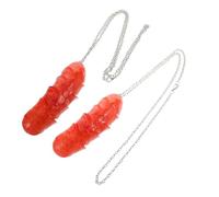 LIFKOME 2 Pièces Colliers Couple Saucisse Rôtie Réalistes Pendentifs Hot Dog Fausse Nourriture Amusants pour Fête Bijoux Costume Unisexes pour Femmes et Hommes