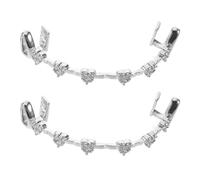 LIFKOME 2 Pièces de Grilles Dentaires en Cuivre et Cristaux Argentés, Accessoire Polyvalent Ergonomique pour Hommes et Femmes, pour Séance Photo et Événement à Thème