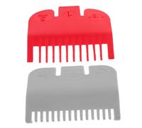 LIFKOME 2 Pièces de Tondeuse Cheveux Lot de Guides de Coupe Réglables avec Limiteur à Boucle pour Coiffure Précise Accessoires Durables pour Usage Domestique et Salon Gris Rouge