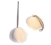 LIFKOME 2 pièces Éponge de Bain Douce et Exfoliante Bouffée aux Deux Tons Café Accessoire de Bain pour Nettoyage et Formation de Mousse Confortable Convient Homme et Femme