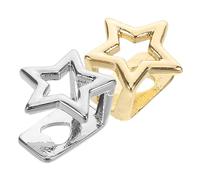 LIFKOME 2 pièces Grills Dentaires Étoiles à Cinq Branches Décoration Hip Hop pour Soirée Caps Dentaires Uniques Confortables et Durables pour Hommes et Femmes