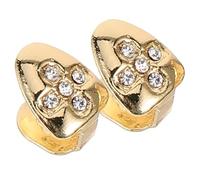 LIFKOME 2 pièces Grills Dentaires Métalliques Hip Hop Accessoires Rapper et Durables Bijoux Décoratifs pour Dents Design Croisé Scintillant Unisexe