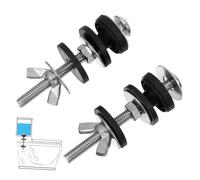 LIFKOME 2 pièces Kit de Boulons de Fixation pour Réservoir de Toilette avec Joint Étanchéité Acier Inoxydable Vis de Remplacement pour Montage Cuvette Wc Anti-fuite
