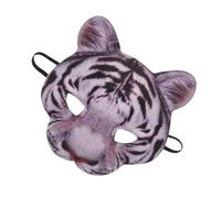 LIFKOME 2 pièces Masque Animal Tigre Blanc pour Adultes Demi-masque Cosplay avec Ventilation Anti-buée pour Halloween Carnaval et Fêtes à Thème