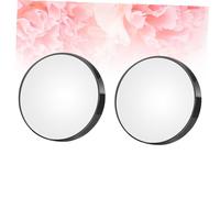 LIFKOME 2 pièces Miroir de Maquillage Compact Rond avec Ventouses Grossissement Puissant et Miroir de Poche Portable Outil Pratique pour Salle de Bain et Voyage Diamètre de Noir