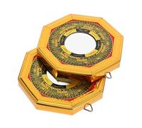 LIFKOME 2 Pièces Miroirs Feng Shui Bagua Concaves Alliage pour Protection et Énergétique Décoration Traditionnelle Chinoise pour Maison et Entreprise