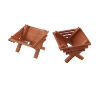 LIFKOME 2 Pièces Ornement de Crèche de Noël en Bois Rustique | Grain Visible, Finition Naturelle, Format Compact, Réutilisable Chaque Année, pour Figurines et Bureau