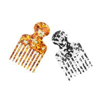 LIFKOME 2 Pièces Peigne Afro Acétate Coloré Antistatique Démêlant et Coiffant pour Cheveux Bouclés Africains et Américains et de Voyage