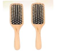 LIFKOME 2 pièces Peigne Bois Carré pour Coiffure et Massage Cuir Chevelu et Portable Accessoire Santé Capillaire Noir Adapté Salon et Usage Quotidien