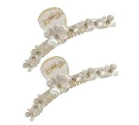 LIFKOME 2 pièces Pince Cheveux Fleur Pinces Griffe Résistantes Accessoires Mignons pour Mariage et Usage Design Élégant Blanc