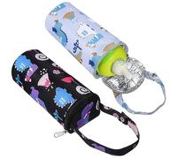 LIFKOME 2 Pièces Pochette Isotherme pour Biberon Lait Maternel Gris Foncé Portable pour Poussette Et Trousse à Couches Maintien Température pour Allaitement Déplacement