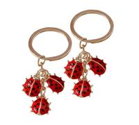 LIFKOME 2 pièces Porte-clés en forme de sept points Créatif Métal Accessoire Léger et Portable pour Sacs Porte-clés de Voiture Lot de Rouge