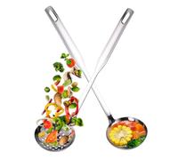 LIFKOME 2 pièces Set Louche et Écumoire Acier Inoxydable Cuillère à Soupe Résistante et Longue pour Cuisson Maison et Restaurant