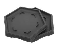 LIFKOME 2 Pièces Soucoupe de Jardinière Hexagonale Noire en Plastique | Bac de Récupération, Intérieur et Extérieur, Anti-usure, Ne Se Déforme Pas
