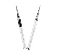 LIFKOME 2 pièces Stylo Nail Art Professionnel Pinceaux Détail Ongles Léger pour Dessiner Fleurs et Lignes Outil Manucure DIY pour Faux Ongles et Capsules