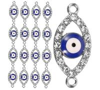 LIFKOME 20 pièces Charms Malin Oeil Évil Double Trou Accessoires de Bijoux DIY pour Colliers Bracelets et Boucles Oreilles Pendentifs pour Artisanales