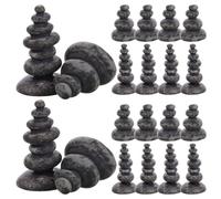 LIFKOME 20 Pièces Statue de Jardin de Pagode, Décor pour Aquarium en Résine, Rochers Empilés à 4 et 7 Couches, pour Aquarium et Fish Tank, Paysage Miniature de Jardin Zen Japonerie