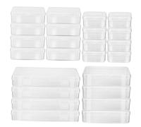 LIFKOME 24 pièces Lot de Boîtes de Rangement Transparentes avec Couvercles Boîtes Empilables et Étanches pour Perles Fournitures de Bureau et Petits Outils Variées pour Organisation