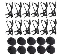LIFKOME 24 pièces Microphone Accessoires Bonnettes Mousse et Clips Pince Micro pour Conférence Karaoké Scène Enregistrement