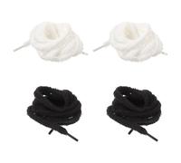 LIFKOME 2paires Lacets Peluche Large Pour Baskets Accessoire De Chaussures Confortables Blanc Noir Pour Adultes