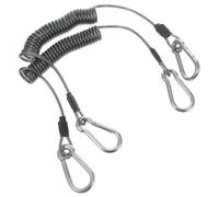 LIFKOME 2pcs Lanière Spirale Rétractable en Acier Inoxydable, Cordes Élastiques de Pêche avec Mousqueton pour Pêche à la Truite et Outdoor
