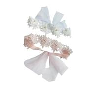 LIFKOME 2pièces Bandeaux Fleurs Fille Lot Dentelle Perles Couvre-chefs Anniversaire Fête Voyage Coiffure Garçon Fille Moins Ans