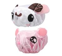 LIFKOME 2pièces Bonnet De Douche Imperméable Pour Garçon Fille Double Couche Élastique Réutilisable Sans Pression Pour Bain
