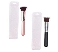 LIFKOME 2Pièces Brosse de Maquillage Plate pour Fond de Teint Accessoire Cosmétique Féminin avec Design Élégant et Doux pour Application