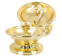 LIFKOME 2pièces Lampe à Huile Alliage Ancien pour Temple Lampe à Beurre Décorative Base De Support pour Autel Élégante