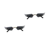 LIFKOME 2pièces Lunettes De Soleil Ailes Ange Lunettes De Mode Unisexes Accessoires De Fête Monture Dorée Avec Verres Noirs