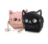 LIFKOME 2pièces Pochette à Et Clés Forme De Chat Portefeuille Mignon Organisateur De Voyage pour Écouteurs Sac à Main Adorable
