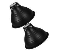 LIFKOME 2pièces Reflector Dome for Reptile Lamp Lighting for Reptiles Metal Reflective Cover Heat Lamps Protection Glass Terrariums