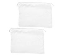 LIFKOME 2pièces Sacs De Rangement Satin Élégants avec Cordon Pochons Polyvalents pour Chaussures Bijoux Et Accessoires Pochettes De Voyage Pliables Blanches