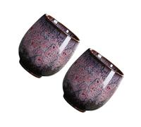 LIFKOME 2pièces Set De Tasses à Thé Céramique Rouge Tasses Kung Fu Sans Manche Design Confortable Bavure Pour Amateurs De Thé Et Collectionneurs