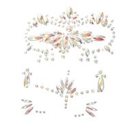 LIFKOME 3 feuilles Autocollants Brillants Visage Lumineux Patchs Pailletés Fluorescents pour Maquillage Festival Halloween Carnaval Stickers Gems Visage Éclatants pour Fête et Rave