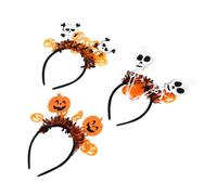 LIFKOME 3 Pièces Bandeau Halloween Tête Citrouille Crâne Accessoires Cosplay Confortables pour Fêtes et Photographies