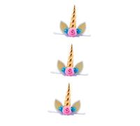 LIFKOME 3 Pièces bandeau licorne bébé bandeau noel bandeau bebe bandeau licorne pour bébé bandeau licorne élastique bandeau de licorne extensible bandeau bébé licorne Golden