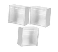 LIFKOME 3 pièces Boîte Murale pour Cotons-tiges et Disques Démaquillants Rangement Salle de Bain Compact Organisateur Maquillage Blanc Gain de Place et Design Simple