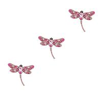 LIFKOME 3 Pièces Broche Libellule Broche D'or Broche En Tissu Broches De Broche De Perles De Mode Strass Revers Collier Broche Breloques Chaussettes Broche Animal Corbeau Paon Rose Alliage