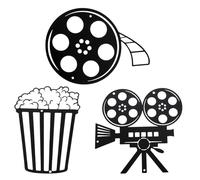 LIFKOME 3 Pièces Décoration Murale Vintage Métal Bobines de Film Rétro Sculpture Murale Cinéma Suspendue Facile pour Salon et Théâtre