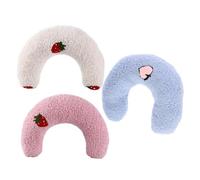 LIFKOME 3 Pièces Oreiller pour Chat U en Demi-Donut, Confort, Tissu | Petit Coussin Cervical, pour Cou de Chat et Petit Chien, Voyage et Maison, Facile à Nettoyer