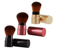 LIFKOME 3 pièces Pinceau Fond de Teint Rétractable Portable Kit Applicateurs Cosmétiques pour Maquillage Visage Compact et Anti-chute Compatible Crème et Poudre
