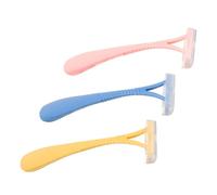 LIFKOME 3 Pièces Rasoir Manuel pour Corps Femme Mini Épilateur Corps pour Jambes et Aisselles Lame Protégée pour Peau Douce Usage Humide et Sec Jaune Rose Bleu