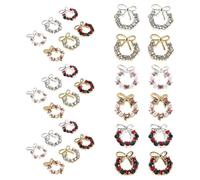 LIFKOME 30pièces Breloques Décoratives pour Ongles de Noël Guirlandes Métalliques avec Strass Charms de Noël Stickers pour Manucure