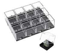 LIFKOME 36 Pièces Présentoir Minéral Standard Stockage Déchantillons Minéraux En Plastique Plateau Organisateur De Bijoux Petite Boite Minérale Transparente Vitrine Spécimen Acrylique