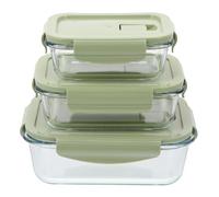 LIFKOME 3pièces Boîtes Bento Verre Compartiments Étanches Récipients Alimentaires Pour Bureau Et Extérieur Coffret Lunch Cuisine Facile Nettoyage Compatible Micro-ondes Et Lave-vaisselle