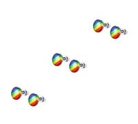 LIFKOME 3pièces Boucles Oreilles Acier Arc-ciel Pour Et Femmes Accessoires Lgbt De Bijoux Unisexes